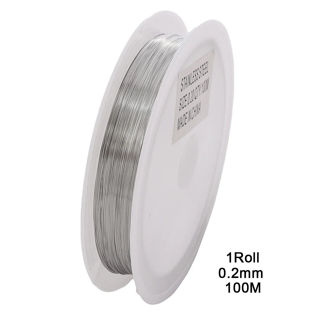 1Roll 304 Stainless Steel Wire Handmade Beading Wire, Size 0.2-0.6mm, For DIY Craft And Jewelry Making Supplies