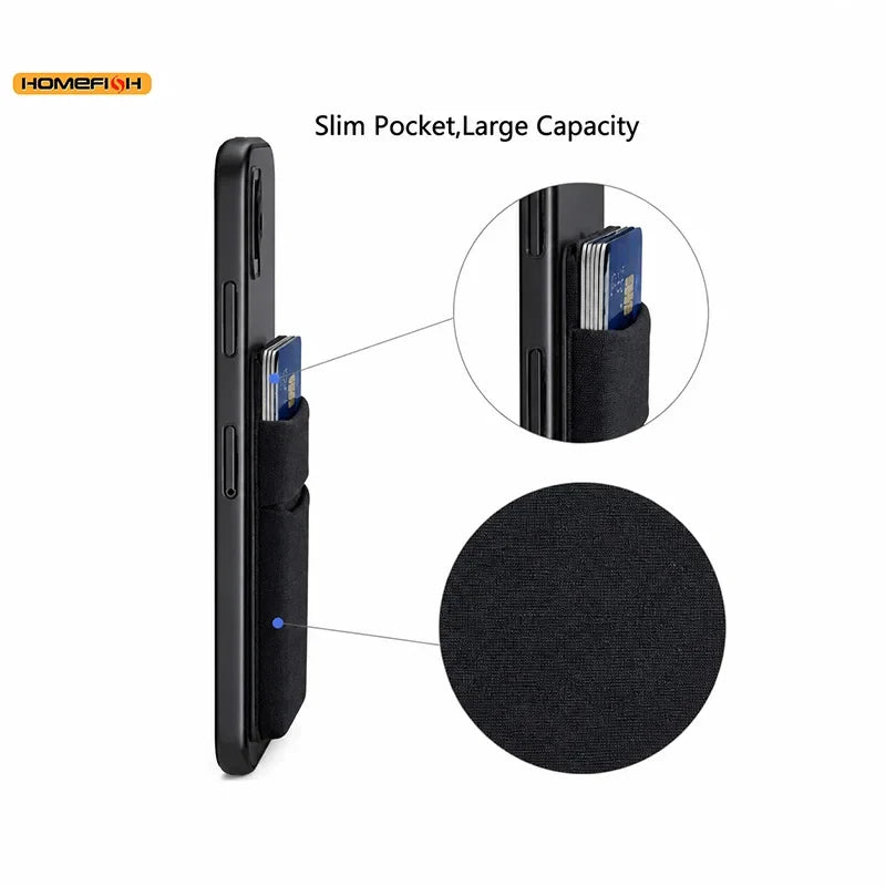 Fashion Elastic Cloth Phone Card Holder, Adhesive Sticker Pocket Wallet for Mobile Phone Credit ID Card Cash Storage