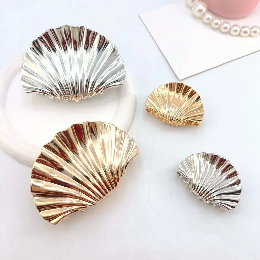 1/2 PCS Metal Irregular Texture Shell Shape Hair Claw Clips for Women Girls Hairclip Ponytail Hair Pins Fashion Hair Accessories