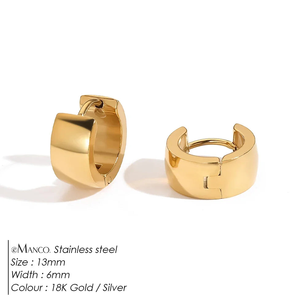 EMANCO Fashion Gold Size Circle Earrings Women's Jewelry Accessories Classic Stainless Steel Earrings Wholesale