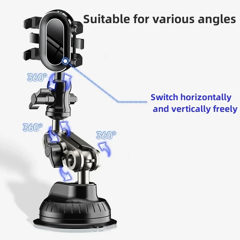 Universal Car Phone Mount Video Recording Magic Arm Suction Holder for Windshield Window Glass Vlog & Photography
