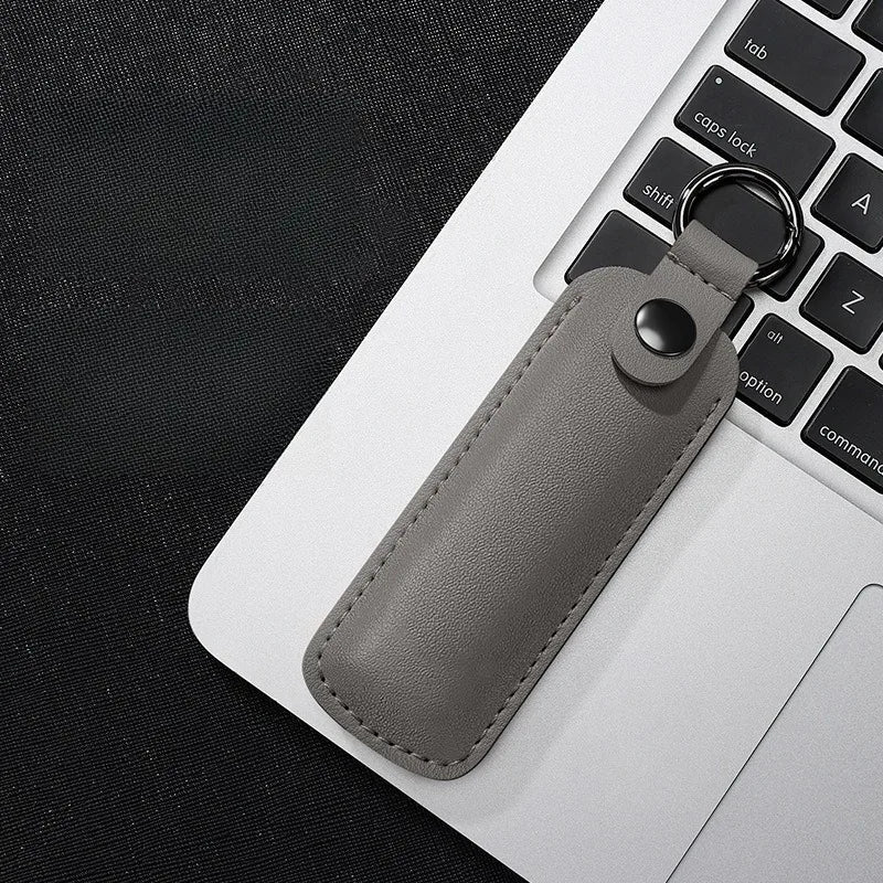PU Leather USB Flash Drive Case-Waterproof Scratch-Resistant Holder with Keychain Hook (Compact Organizer for USB/Memory Sticks)