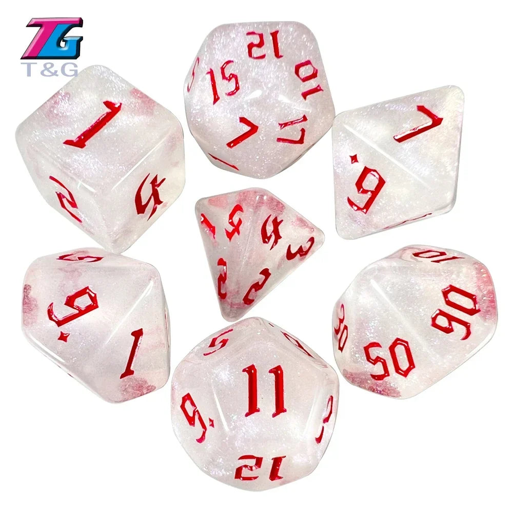 DND  Dice RPG Dice Amazing Colours Mixing Fantasy Starlight Effect Unique Retro Font Styles For Roll Playing Card Games