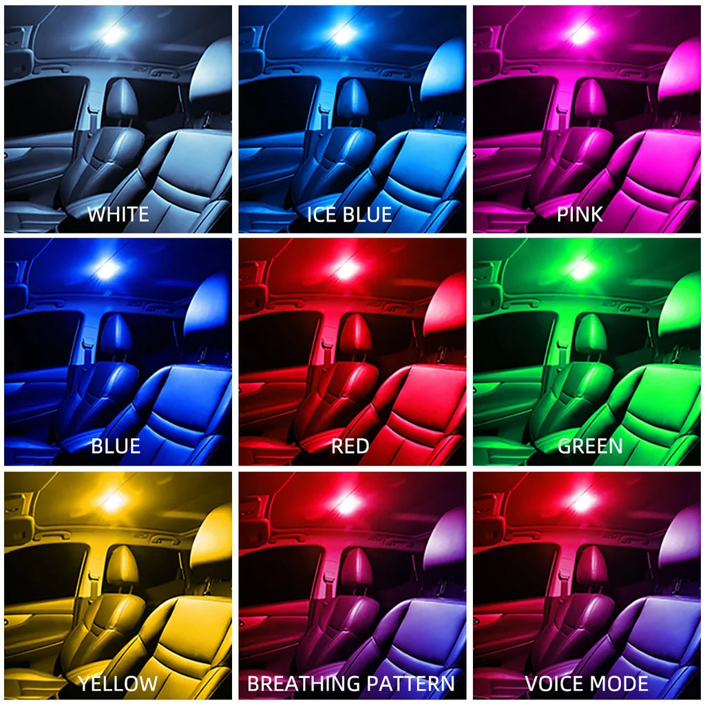 1pc Car Touch Light Wall Reading Lamp 10 LED Magnet Base Car Ceiling Light Ambient Mood Interior Lighting USB Rechargeable Lamp