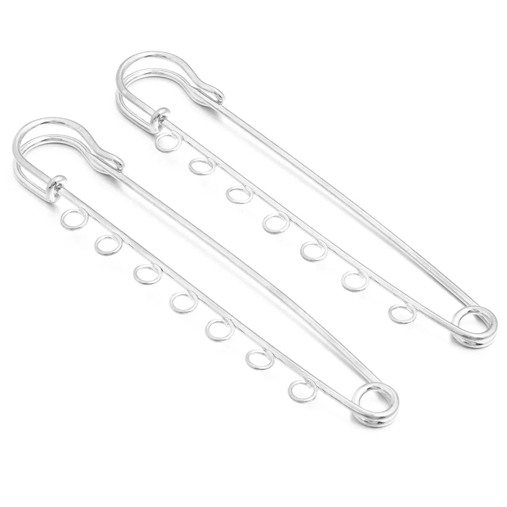 5-10pcs/lot Gold Safety Pins Brooches Blank Base Brooch Pin with Holes Fasteners Pin For DIY Jewelry Making Supplies Accessories