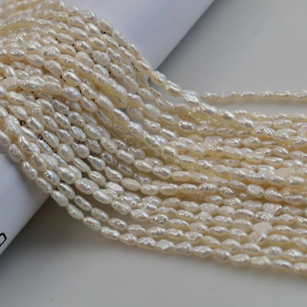 4-5mm Baroque Striped Small Beads Natural Freshwater Pearl Beads for Jewelry Making Supplies DIY Necklace Bracelet Accessories