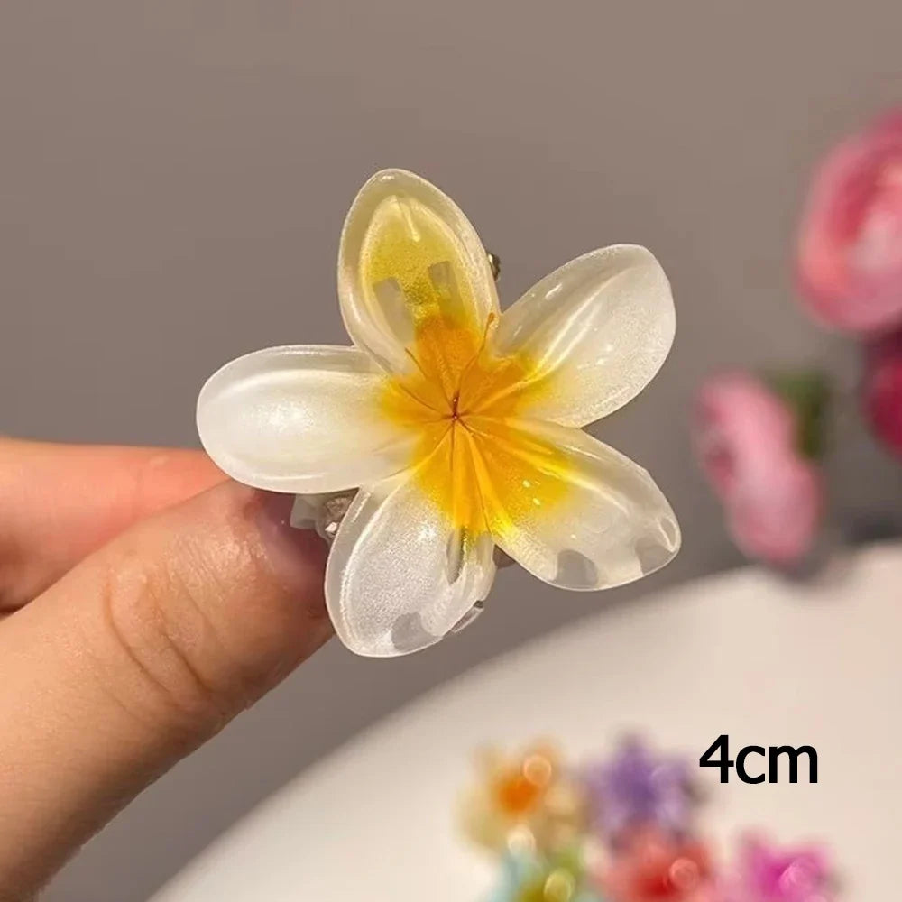 6Pcs Fashion Colorful Transparent Flower Small Hair Claw Clips clamp Hairpin Barrette For Thick Thin Hair Accessories For Women