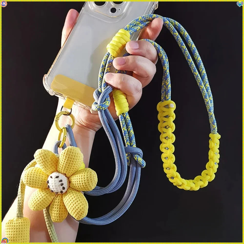 Creative Cartoon Mobile Phone Universal Lanyard Crossbody Long Rope Lanyard Rope Cartoon Decorative Pendant Outdoor Accessories