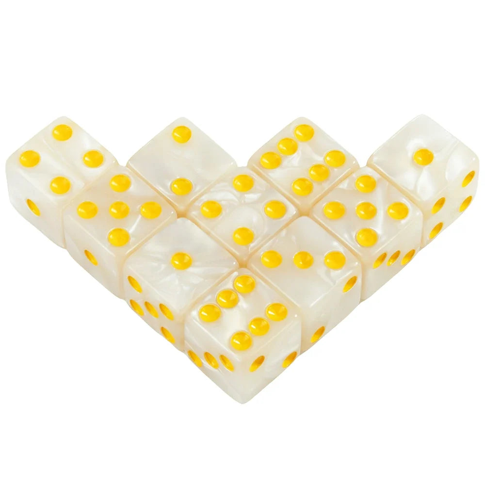 6-Sided Game Dice 16mm Marble Acrylic D6 Dice Set for DND, RPG,Table Board Game or Teaching Math