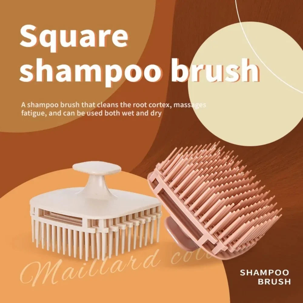 Square Shower Scalp Massager Brush Shampoo Hair Wash Comb Body Exfoliator Portable Salon Household Hairdressing Care Accessory