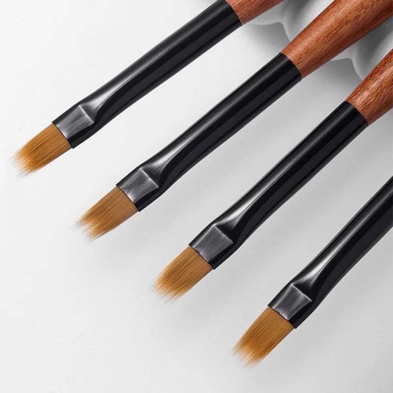 Wooden Gradient Nail Art Brush Acrylic Nail Ombre Pen DIY UV Gel Brushes Drawing Flowers Nails Brush Manicure Tools for Salon