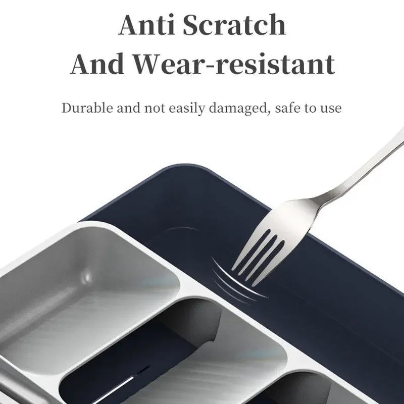 Expandable Silverware Organizer for Drawer with Knife Holder Kitchen Utensil Knife Drawer Organizer Cutlery Organizer in Drawer