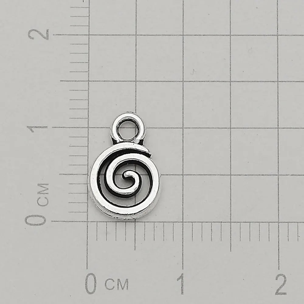 30pcs/lot--12x8mm Mini Swirl Spiral Screw Charms Helix Spire Volution Pendants For DIY Jewelry Making Supplies Wholesale Bulk