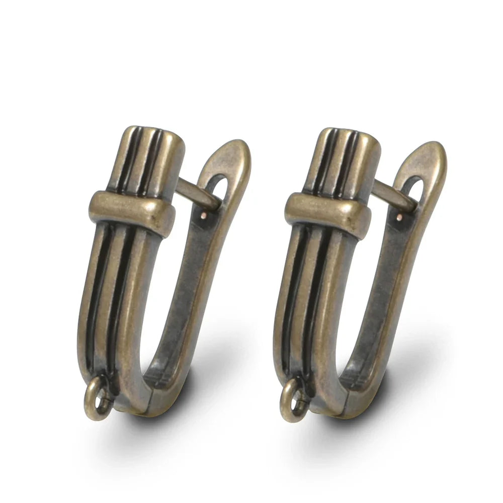 1 Pair NEW Cross Antique Bronze Brass Earring Clasps Hooks Accessories For DIY Woman Earring  Jewelry Making Supplies