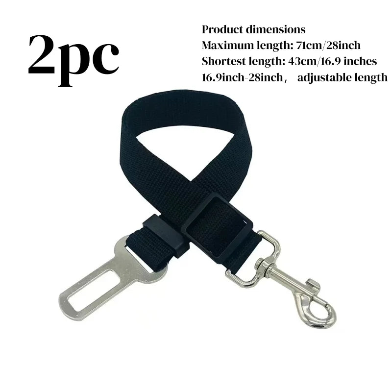 Car Pet Seat Belt, Adjustable Safety Rope, Rust Proof Hook and 360° Rotating Buckle, Used for Trucks and Station Wagons