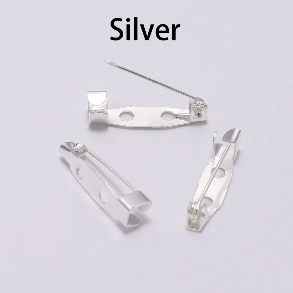 50pcs 15 20 25 mm Brooch Clip Base Pins Safety Pins Brooch Settings Blank Base For DIY Jewelry Making Supplies