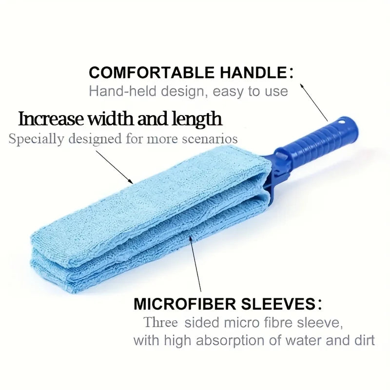 Blue Venetian Blind Cleaning Brush for Cleaning and Dust Removal, Air Conditioner Vent Dust Brush, Gap Cleaning Brush