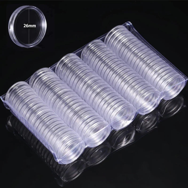 21-45mm Transparents Plastic Coinning Holder Box 10/100pcs Storage Case for Coinning Capsules, Collecting & Protection Containe