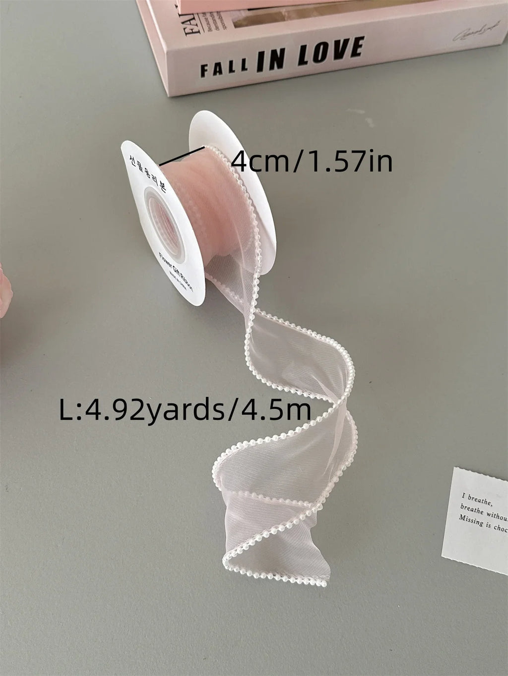 1PC Pearl-edged Fishtail Wavy Ribbon Cake Bouquet Decorative Ribbon Fairy Breath Fluttering