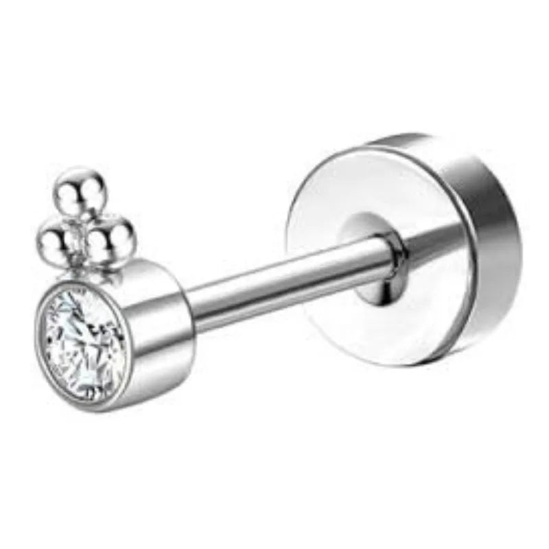 Bobisty 1pc Earrings for Sensitive Ears Surgical Stainless Steel Earrings for Women Dainty Flat Back Earring Stud Hoop Cartilage