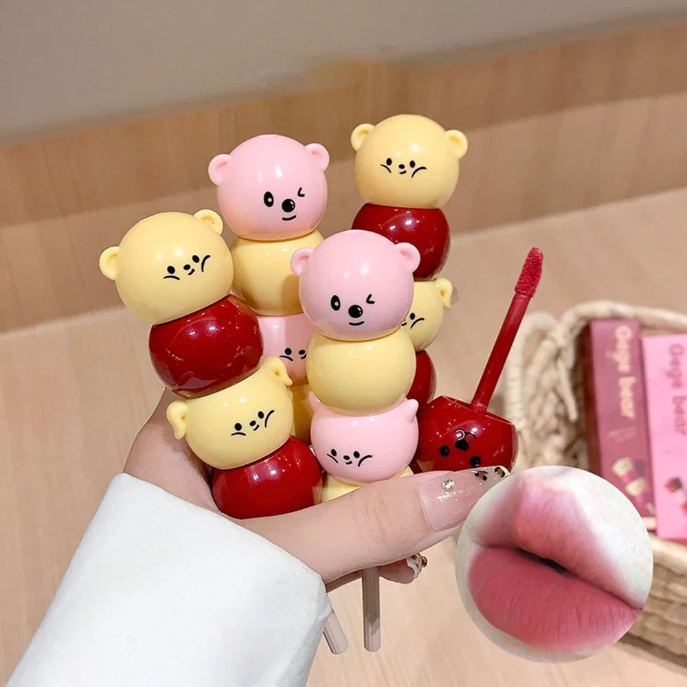 Gege Bear Matte Velvet Cute Candied Haws Lip Mud Lip Cream Lip Clay Long-lasting Color Non-drying Lipstick