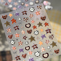 Y2K Trend 5D Nail Art Stickers Holographic Star Moon Heart Planet Chain Embossed Self Adhesive Nail Decals Decor for Women Girls