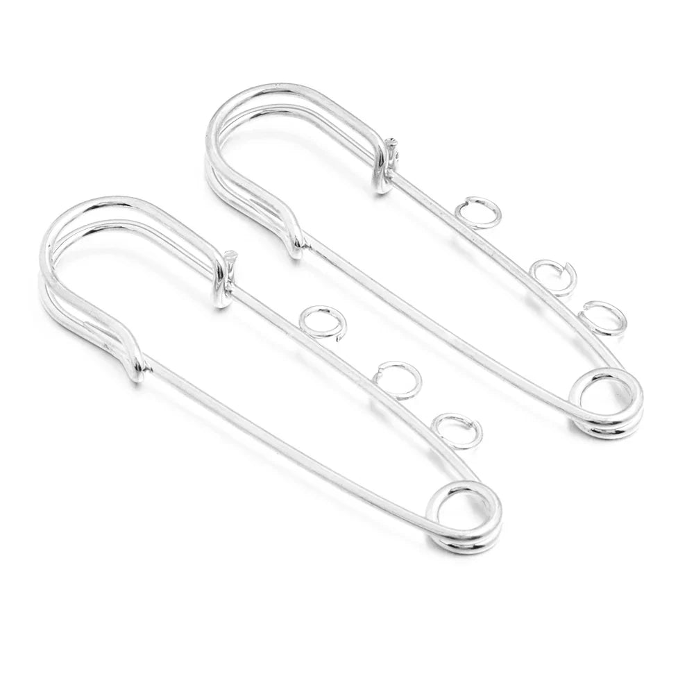 5-10pcs/lot Gold Safety Pins Brooches Blank Base Brooch Pin with Holes Fasteners Pin For DIY Jewelry Making Supplies Accessories