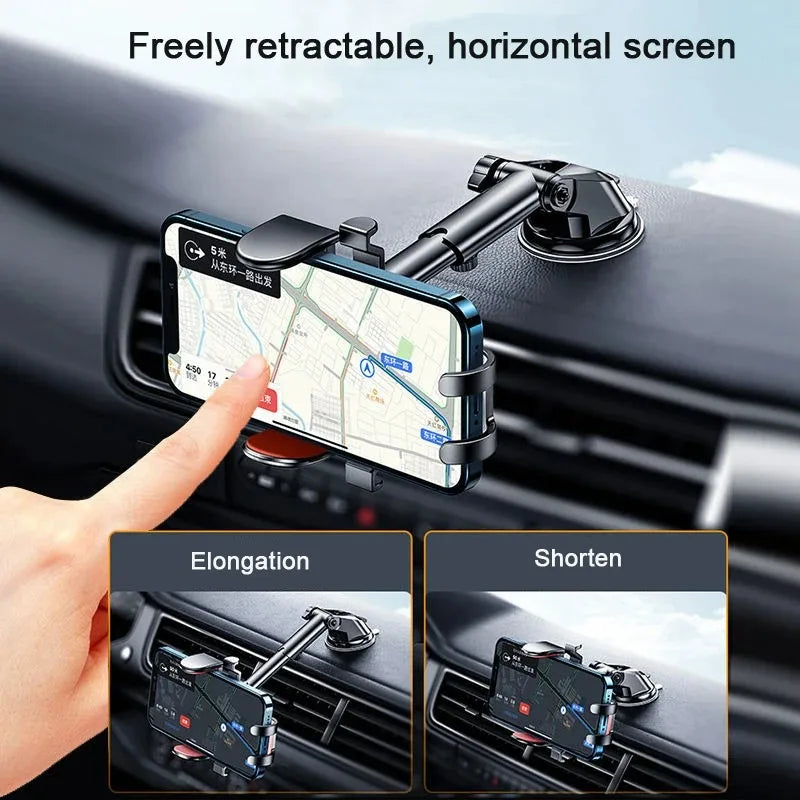 Upgrade Version Universal Car Mobile Phone Holder Multi-Functional Universal Air Vent Mount Sucker Bracket Car Smartphone Holder