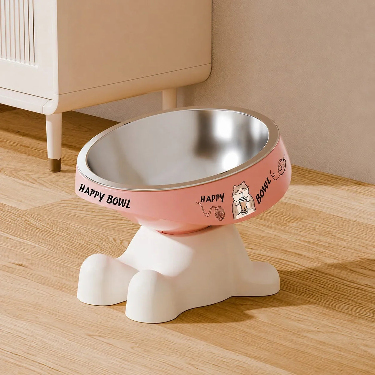 Cute Elevated Pet Feeding Bowl,Elevated Neck Protection Anti-Slip Pet Bowl, Suitable for Medium And Small Dogs Cat Drinking