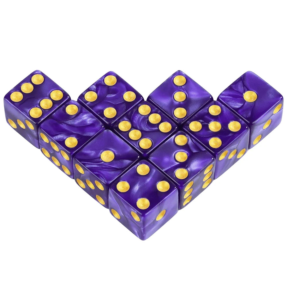 6-Sided Game Dice 16mm Marble Acrylic D6 Dice Set for DND, RPG,Table Board Game or Teaching Math