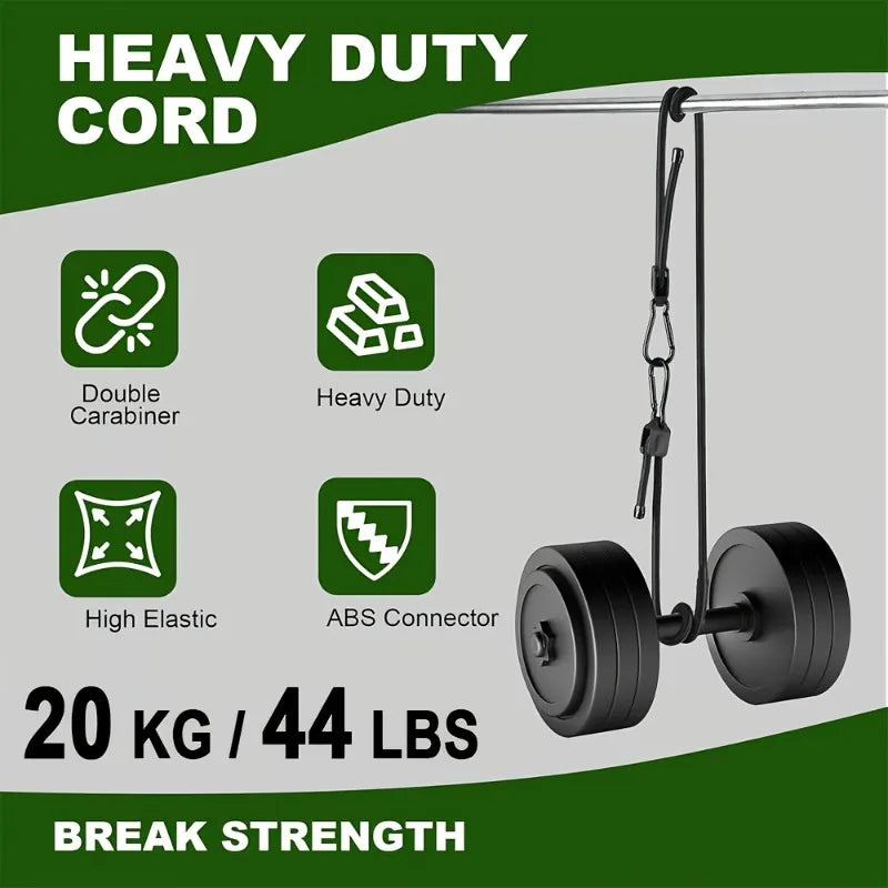 2/5 PCS Heavy-Duty Elastic Ropes with Hooks Suitable for Home, Travel, And Camping Equipment, Bicycles/Motorcycles Universal