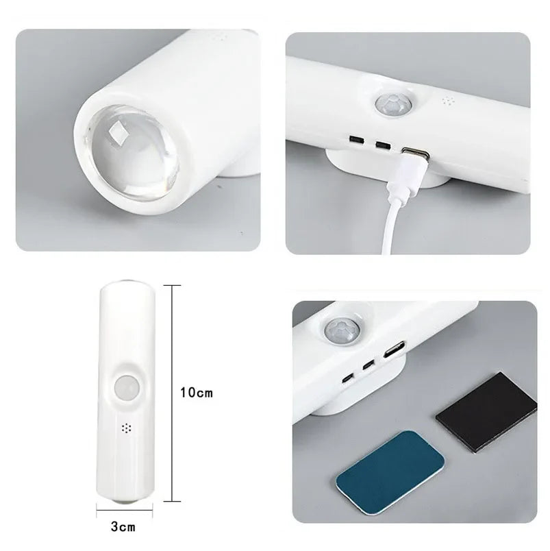 Motion Sensor Night Light 7 Color Change LED Wireless Wall Lamp Magnetic Rechargeable Spotlight for Bathroom Bedroom Living Room