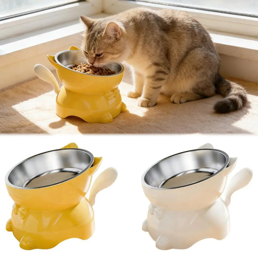 Stainless Steel Cat Bowl Anti-Spill Slanted Cat Food Food Water Dish For Cats Kitten Stainless Steel Cat Bowl
