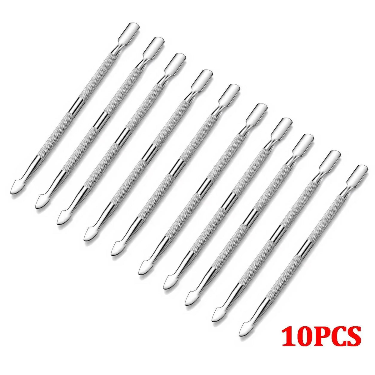 1/10Pcs Double Ended Stainless Steel Cuticle Pusher Dead Skin Push Remover for Pedicure Manicure Nail Art Cleaner Care Tool