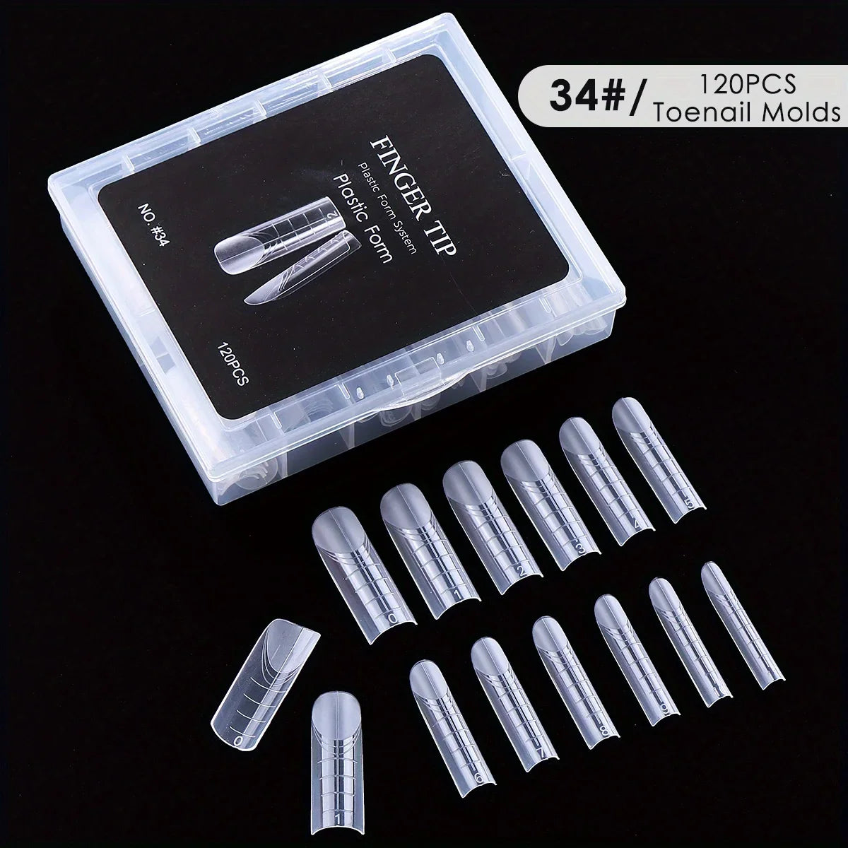 120pcs Toenail Extension Mold Kit Reusable Acrylic Gel Extension Forms Dual Forms Reusable DIY Full Cover Fake Pedicure Supplies