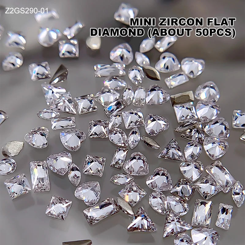 50-100Pcs Sparkle White Horse Eye Zircon Nail Rhinestones Flat Bottom Water Drop Shape Nail Art Gems Manicure Gel Polish Decor