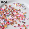 50Pcs 3D Mixed Cartoon Donuts Nail Art Charms Kawaii Dessert/Doughnut Nails Decorations for DIY Crafts Hair Manicure Accessories