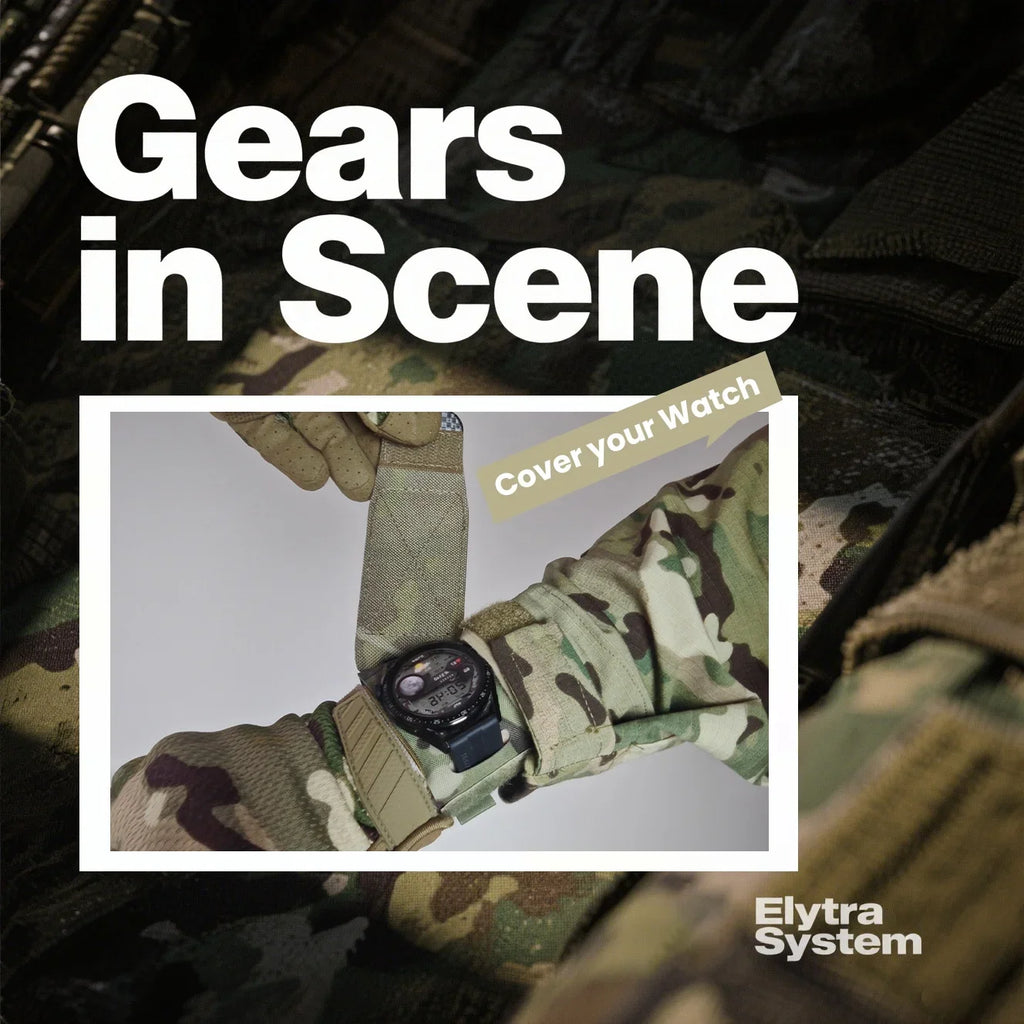 TACTICAL Nylon Style Watch Band with Cover Flap Smartwatch Compatible for Men Women Outdoor Hunting Watch Straps