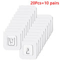 100 Pairs Multi-purpose Transparent Hooks Double-sided Adhesive Wall Hooks Waterproof Clothes Hats Hooks Kitchen Bath Door Hooks