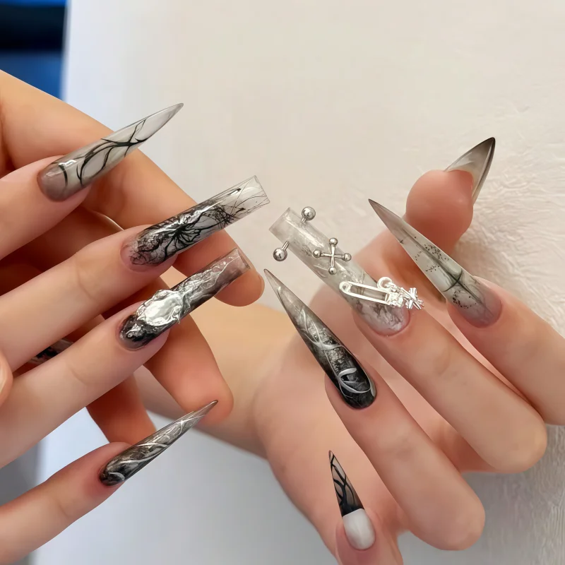 Punk Style Belt Chain Rivet Nail Art Mold Cool Trendy Girl Wearables Silicone Mold for 3D Nail Decoration