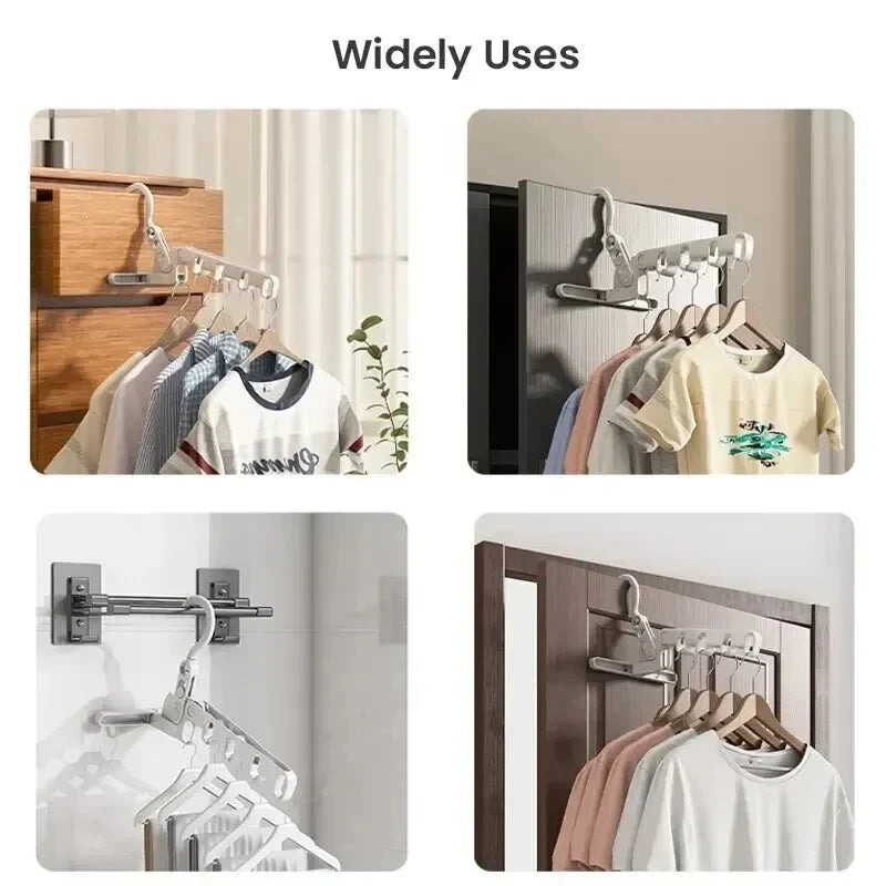 Portable Foldable 5-Hole Clothes Hanger, Outdoor Travel Drying Rack for Hotel Camping Hiking