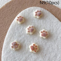 10pcs Nail Art Charms Resin Mini Cherry Strawberry Nail Art Flat Back Stone Figurines Scrapbook DIY Jewelry Decor Crafts