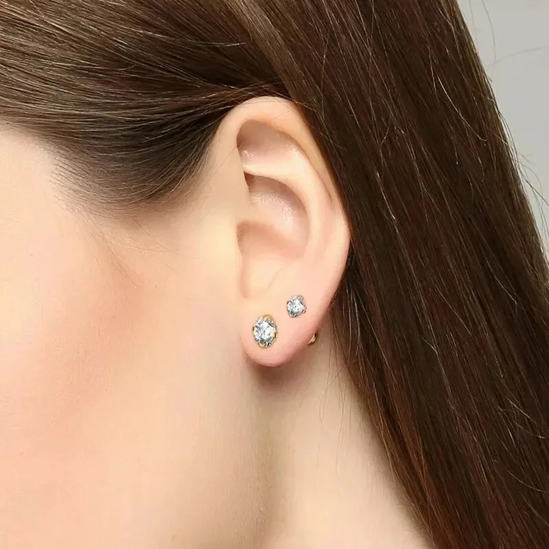 10Pcs/Lot 16G Stainless Steel Earrings Labret Lip Studs Set 2/3/4/5MM CZ Crystal Ear Cartilage Tragus Piercings Piercing Jewelry