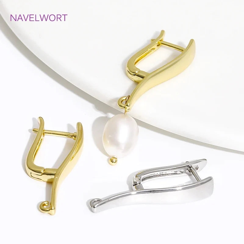 Multi Styles 18K Gold Plated Brass Shvenzy Earring Hooks Ear Wire Fastener,Accessories For Earrings,DIY Jewelry Making Supplies