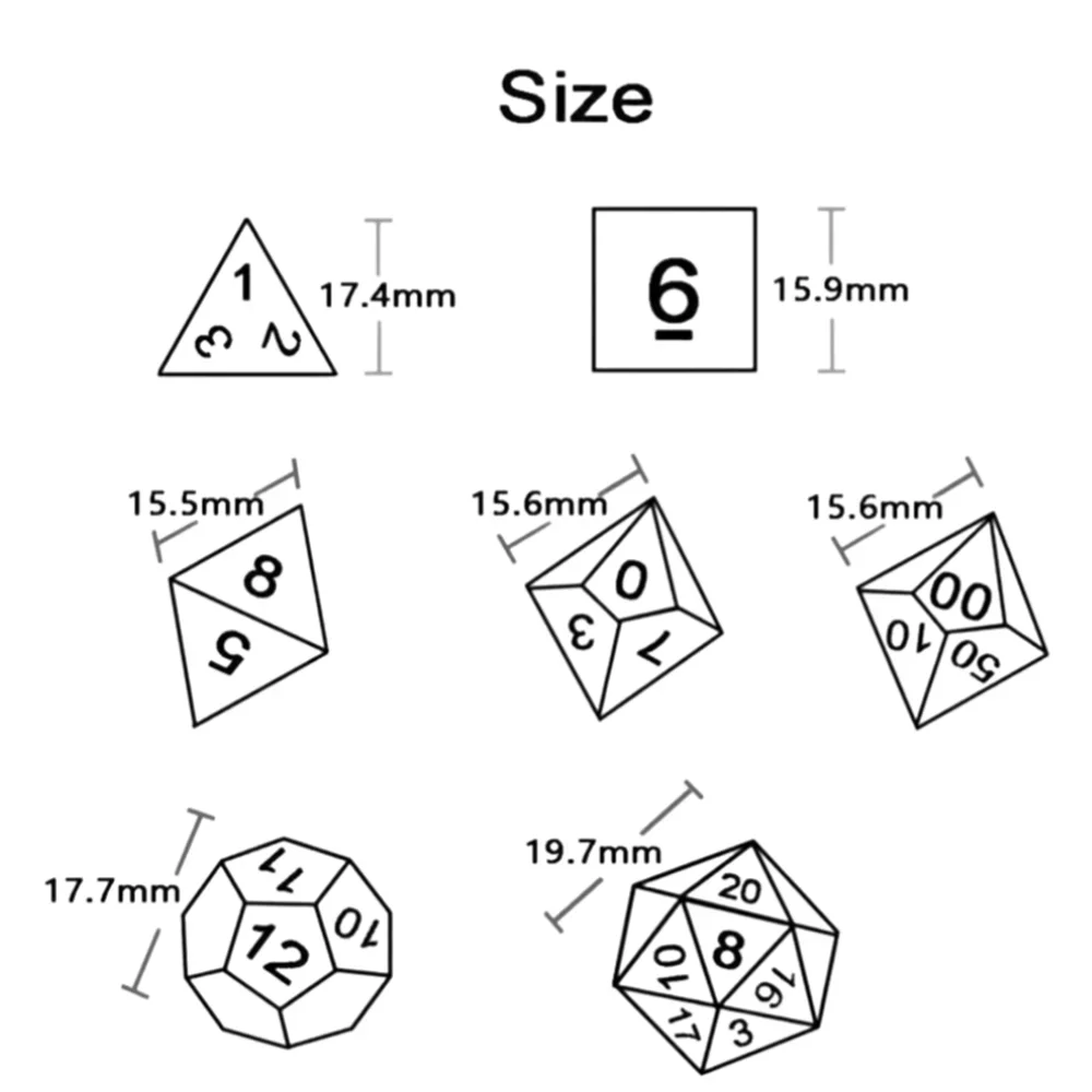 DND  Dice RPG Dice Amazing Colours Mixing Fantasy Starlight Effect Unique Retro Font Styles For Roll Playing Card Games
