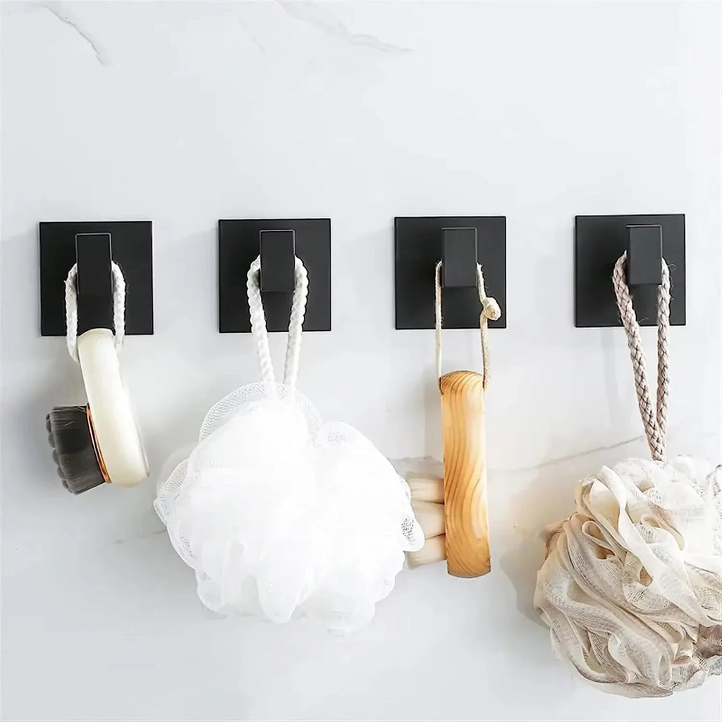 1/6Pcs Strong Self-Adhesive Wall Hooks Keys Bag Shower Robe Hanging Holder Clothes Coat Hanger Towel Rack Kitchen Bathroom Hook