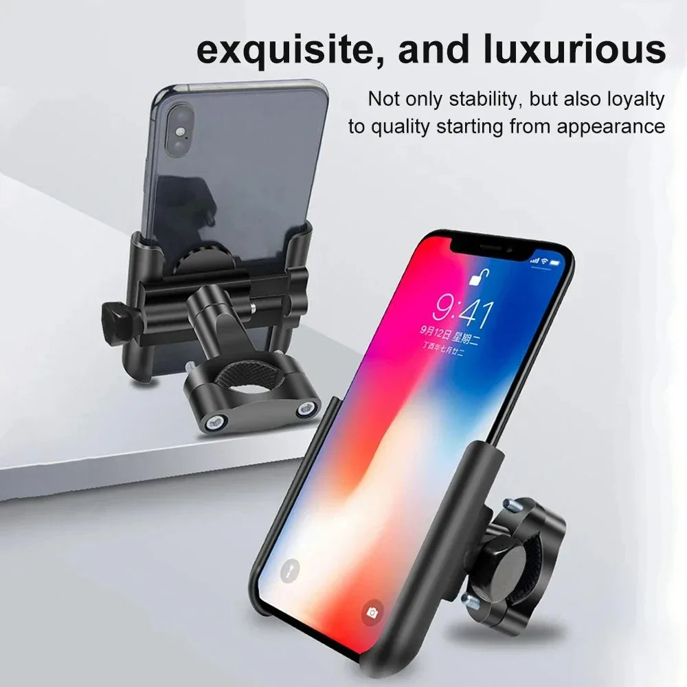 Aluminum Alloy Bike Phone Holder GPS Bracket Rear View Mirror Mount Clip Moto Handlebar For Xiaomi iPhone Samsung Huawei Phone