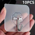10/20/30Pcs Self-adhesive Wall Hooks Waterproof Oilproof Sticky Hooks Punch Free Heavy Duty Hanging Hooks For Kitchen Bathroom