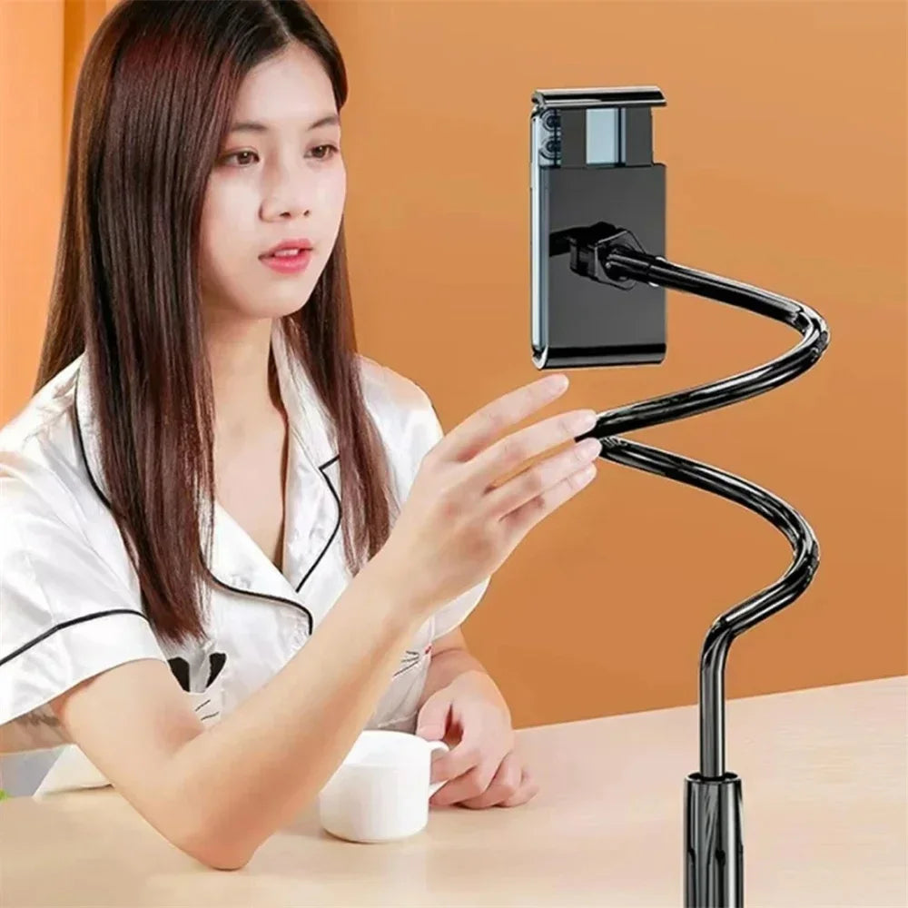 360° Rotatable Long Arm Lazy Universal Phone Holder for Smartphone Stand Anti-Slip Mount Bracket for Bedroom Living Room Desktop