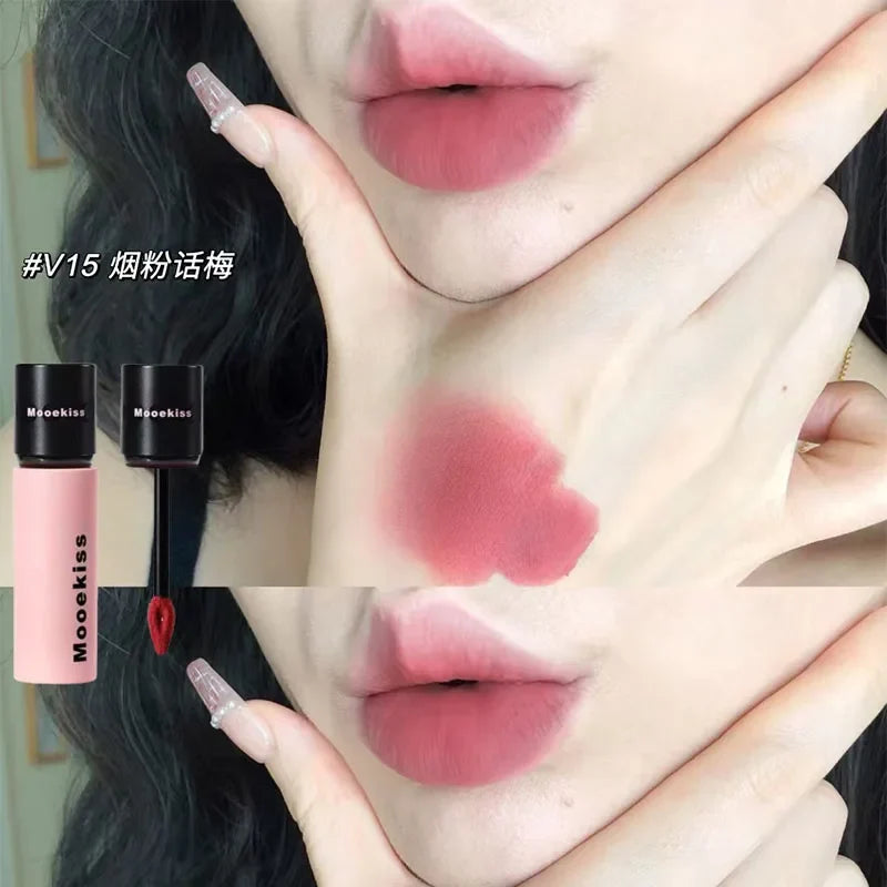 Mooekiss Lipstick Matte Soft Mist Fog Lipclay Lipmud Long-lasting Concealer Non-stick Chestnut Brown Lip Clay Gloss